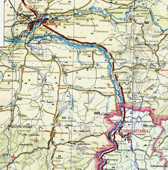 Карта Республики Алтай И Алтайского Края